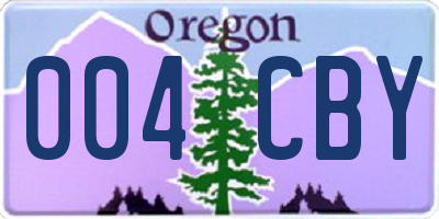 OR license plate 004CBY