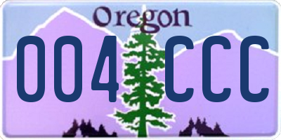 OR license plate 004CCC