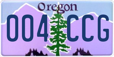 OR license plate 004CCG