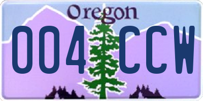 OR license plate 004CCW