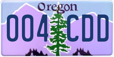 OR license plate 004CDD
