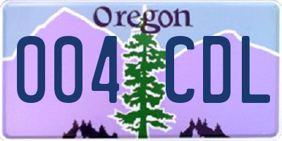 OR license plate 004CDL