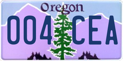 OR license plate 004CEA