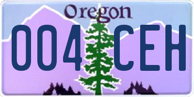 OR license plate 004CEH