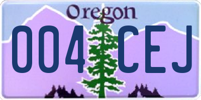 OR license plate 004CEJ