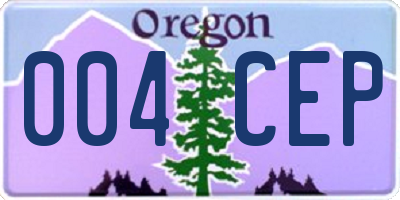 OR license plate 004CEP