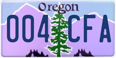 OR license plate 004CFA