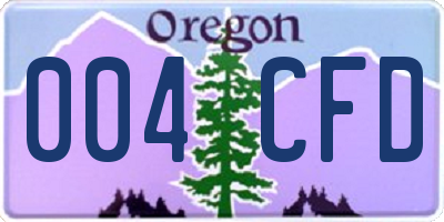 OR license plate 004CFD