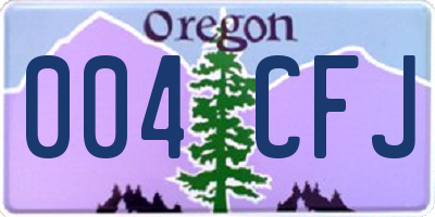 OR license plate 004CFJ