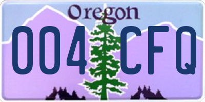 OR license plate 004CFQ