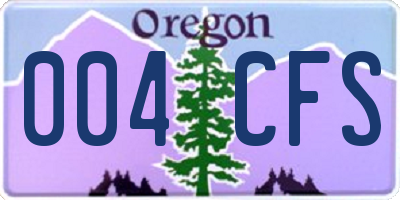 OR license plate 004CFS