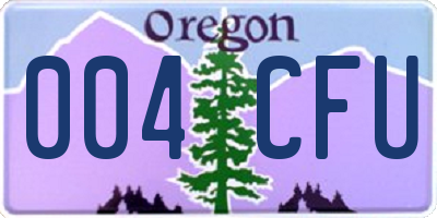 OR license plate 004CFU