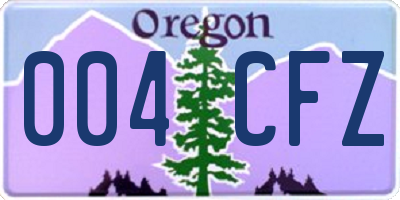 OR license plate 004CFZ