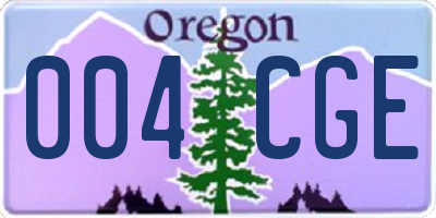 OR license plate 004CGE