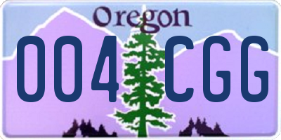 OR license plate 004CGG
