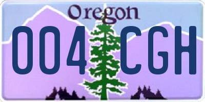 OR license plate 004CGH