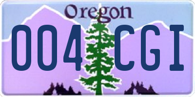 OR license plate 004CGI