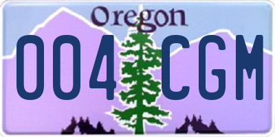 OR license plate 004CGM