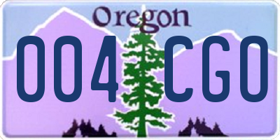 OR license plate 004CGO