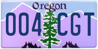 OR license plate 004CGT