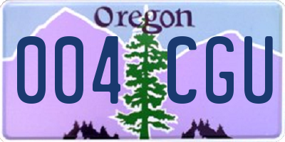 OR license plate 004CGU