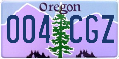 OR license plate 004CGZ
