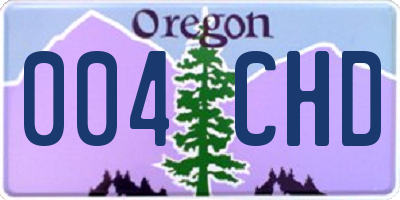OR license plate 004CHD