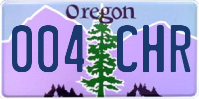 OR license plate 004CHR