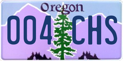 OR license plate 004CHS