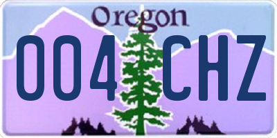 OR license plate 004CHZ