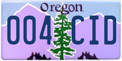 OR license plate 004CID