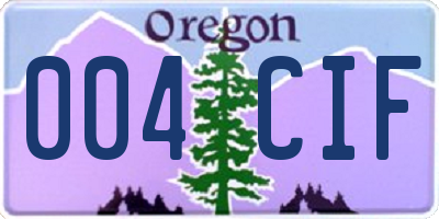 OR license plate 004CIF