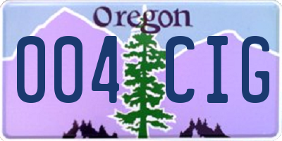OR license plate 004CIG