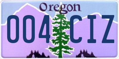 OR license plate 004CIZ