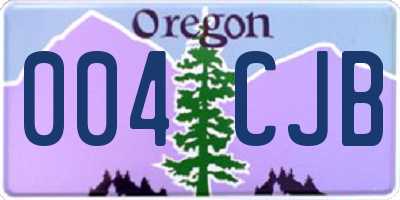 OR license plate 004CJB