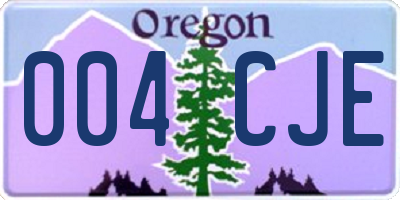 OR license plate 004CJE