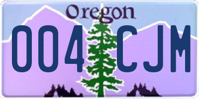 OR license plate 004CJM