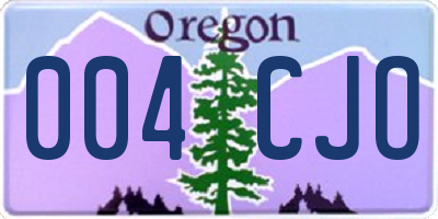 OR license plate 004CJO