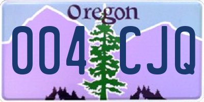 OR license plate 004CJQ