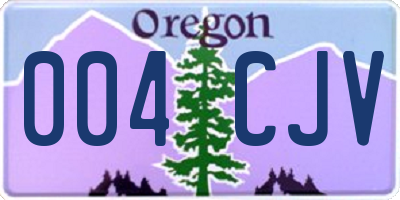 OR license plate 004CJV