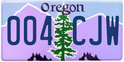 OR license plate 004CJW