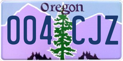 OR license plate 004CJZ