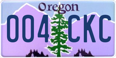 OR license plate 004CKC