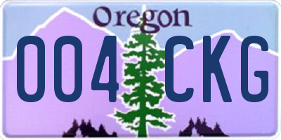 OR license plate 004CKG