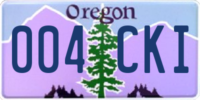 OR license plate 004CKI