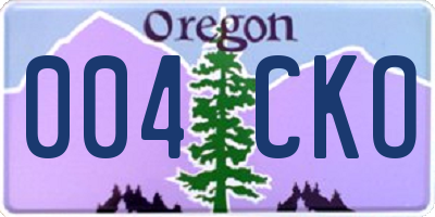 OR license plate 004CKO