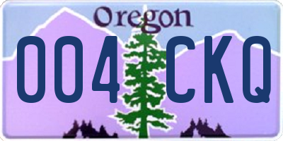 OR license plate 004CKQ