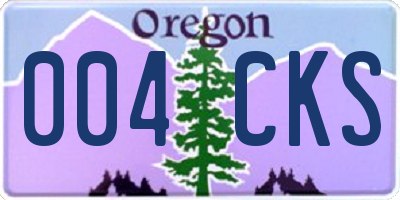 OR license plate 004CKS