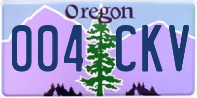 OR license plate 004CKV