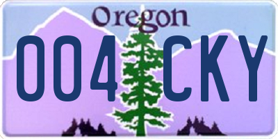 OR license plate 004CKY
